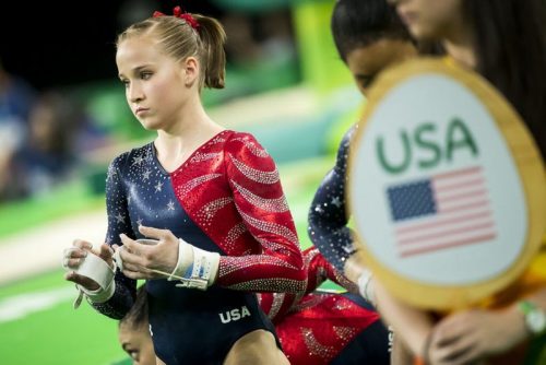 Madison Kocian nas Olimpíadas Rio 2016.