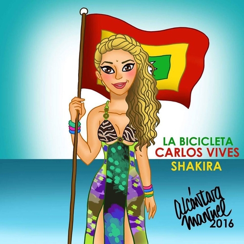 25 de Maio de 2016 - NÃ³s amamos esta arte de @alcantaramanuel do single de @carlosvives e Shak (chega estasexta feira) SHQ (Postado pela equipe de Shakira)

Love this fan art by @alcantaramanuel celebrating @carlosvives and Shak's new single #LaBicicleta (out Friday!) SHQ 
